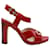 Sandália de salto alto Fendi com tira no tornozelo em couro envernizado vermelho  ref.887403