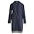 Pinko Single-Breasted Coat in Navy Blue Cotton  ref.887404