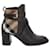 Burberry House Check Ankle Boots in Black Leather  ref.887443
