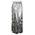 MSGM Pleated Floral Maxi Skirt in Metallic Silver Polyester Silvery  ref.887486