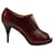 Fendi Cut-Out Peep-Toe Ankle Boots in Burgundy Leather Dark red  ref.887490