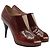 Botines peep-toe con abertura Fendi en cuero burdeos - vista 5