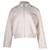Mit Hermès gefütterte, seitliche Bomberjacke aus cremefarbenem Kaschmir Weiß Roh Wolle  ref.887530