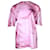 Moschino T-shirt à logo pinceau en coton rose  ref.887544