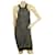 Stella Mc Cartney Stella McCartney Mini vestido sin mangas de algodón con lentejuelas plateadas y negras 42 Gris antracita  ref.887614