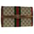 GUCCI Web Sherry Line GG Canvas Clutch Bag PVC Leather Beige Green Auth 40002 Red  ref.887669