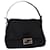 FENDI Zucchino Canvas Mamma Baguette Shoulder Bag Black Auth fm2228  ref.887676