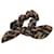 Fendi Scrunchie de cabelo com estampa de monograma Marrom Lona  ref.887806