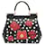 Dolce & Gabbana Sicily Polka Dots Small Dauphine Leather Black Bag  ref.888203