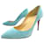 NEW CHRISTIAN LOUBOUTIN SHOES PIGALLE FOLLIES PUMPS 36 SUEDE SHOES Turquoise  ref.888298