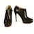 Christian Louboutin Black Leather miss 120 Nappa Ankle Booties Size 38  ref.888491
