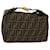 FENDI Zucca Canvas Hand Bag Nylon Brown Black Auth 40057  ref.888530