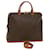 Céline CELINE Macadam Canvas Boston Bag PVC Leather 2way Brown Auth 39945  ref.888536