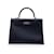 Hermès Hermes Black Box Piel De Becerro Kelly 35 Bolso de mano Sellier Negro Cuero  ref.888616