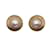 Chanel Vintage Gold Metal and Pearl Cabochon Round Clip On Earrings Golden  ref.888621