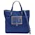 Prada tote shoulder bag in light blue nylon with gold logo Cloth  ref.888630
