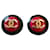Chanel Collection 23 1980’s Oversized Clip on Earrings Red Black Gold Gold hardware Metal Plastic Gold-plated Acetate  ref.889000