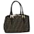 FENDI Zucca Canvas Hand Bag Black Brown Auth 40339  ref.889995