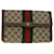 GUCCI GG Canvas Web Sherry Line Clutch Bag Beige Red 41014308725 auth 40097  ref.890002