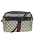 GUCCI GG Canvas Sherry Line Shoulder Bag PVC Leather Gray Red Navy Auth 40345 Grey Navy blue  ref.890161