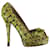 Zapatos de tacón con plataforma y punta abierta de piel de serpiente Fendi Impresión de pitón Cuero  ref.889183
