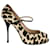 Zapatos de tacón peep-toe con pelo de caballo y estampado de leopardo de Giuseppe Zanotti Multicolor Lana Crin  ref.889189