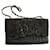 Chanel-Kameliennummer 5 Umschlagtasche Schwarz Silber Hardware Leder  ref.889982