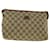 GUCCI GG Canvas Pouch PVC Leather Beige Auth ar9201  ref.891245