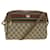 GUCCI GG Canvas Web Sherry Line Shoulder Bag PVC Leather Beige Green Auth tb581 Red  ref.891272