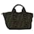FENDI Zucca Canvas Hand Bag Black Brown Auth rd4762  ref.891350