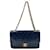 Mittelgroße Chanel-Klappentasche aus marineblauem Leder Leinwand  ref.891525