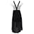 Sandro Paris Lace Trim Midi Dress in Black and White Polyester  ref.891632