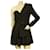 Saint Laurent mini-robe noire superposée à une manche et à nœud FR 38 Viscose  ref.892377