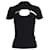 Balmain Cut Out T-shirt with Metal Ring in Black Cotton   ref.893559