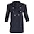 Burberry Double Breasted Jacquard Coat in Navy Cotton Blue Navy blue  ref.893612