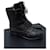 Chanel Biker Lace Up Black Leather Boot 39.5 US 9.5 UK 6.5  ref.894182