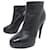 CHANEL G SHOES27830 HEEL ANKLE BOOTS 38.5 BLACK LEATHER LOW BOOTS LOGO CC  ref.894578