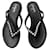 chanel suede thong sandal with pearls Black Leather Deerskin  ref.894737