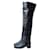 Chanel CC logo acima do joelho bota de couro preto tamanho 40 US 10 Reino Unido 7  ref.894856