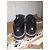 Sneaker piatta con lacci CC nero satinato Chanel Taglia 37 US 7 UK 4 AU 6 - vista 3