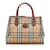 Burberry Haymarket Check Leather Handbag Canvas Handbag in Good condition Beige Cloth  ref.896797