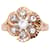 Autre Marque Floral ring with white stones in yellow gold 18 carats Gold hardware  ref.897782
