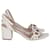 Tory Burch Cut-Out Floral Appliqué Ankle-Strap Sandals in White Leather  ref.898034