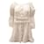Autre Marque Caroline Constas Vestido ombro a ombro com mangas bufantes em algodão branco  ref.898045