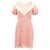 Sandro Paris Gavin Two-Tone Puff Sleeve Lace Dress in Pink Polyester  ref.898073