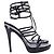 Hugo Boss Boss Riemchen-Plateausandalen aus schwarzem Leder