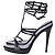 Hugo Boss Boss Riemchen-Plateausandalen aus schwarzem Leder - Ansicht 3
