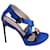 Sandália Plataforma Marisa Jason Wu com aplicação de Cristal em Cetim Azul  ref.898429
