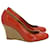 Zapatos de salón con cuña Lanvin en charol naranja Cuero  ref.898451