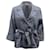 Armani Collezioni Plaid Belted Jacket in Blue Viscose Cellulose fibre  ref.898509